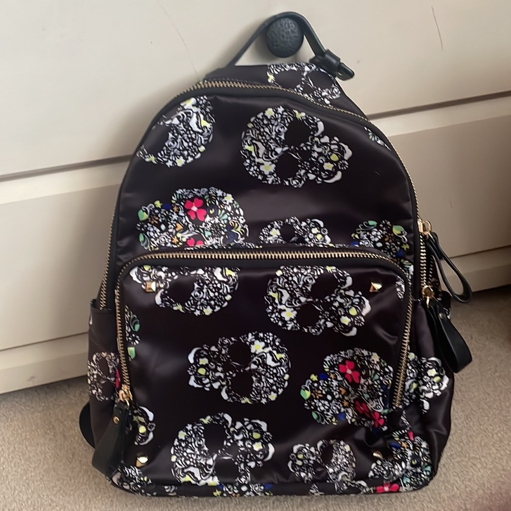 Floral Skull Mid size Backpack/DiaperBag